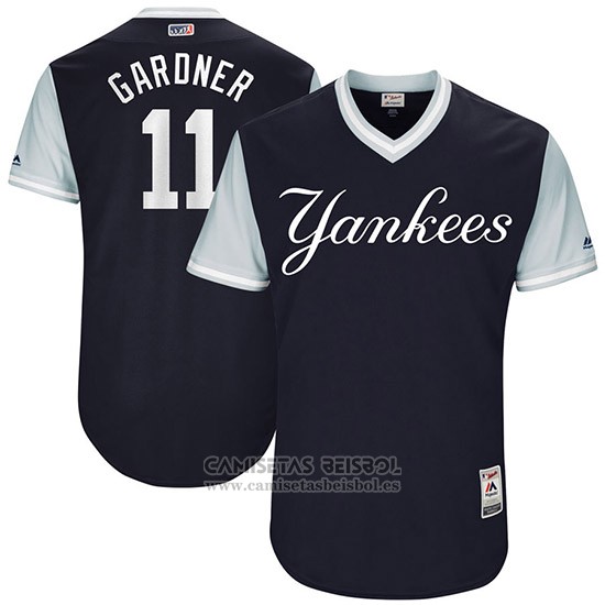 Camiseta Beisbol Hombre New York Yankees 2017 Little League World Series Brett Gardner Azul